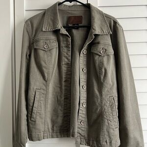 Olive Green/ Dark Grey Denim Jacket